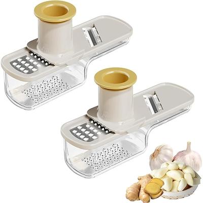 3-in-1 Knoblauchpresse, -schneider, -wolf Fleischwolf, Hochleistungs-Kunststoff-Prozessor mit Griff Lock Compact, vielseitig einsetzbar für Knoblauch, Gemüse, Fleisch, Käse