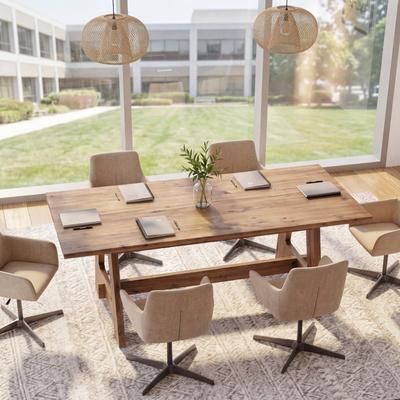 OEM "63"" Conference Table, Meeting Desk for 4-6 People, Solid Wood Office Table for Conference Room, Office, Collaboration Space"