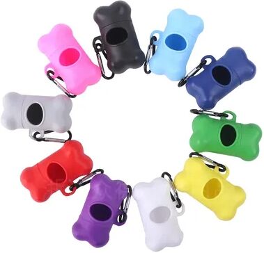 Discount Dollar Deals Bone Shaped Dog Waste Bag Dispenser With Holder Portable Poop Bag Carrier For Pet Owners white