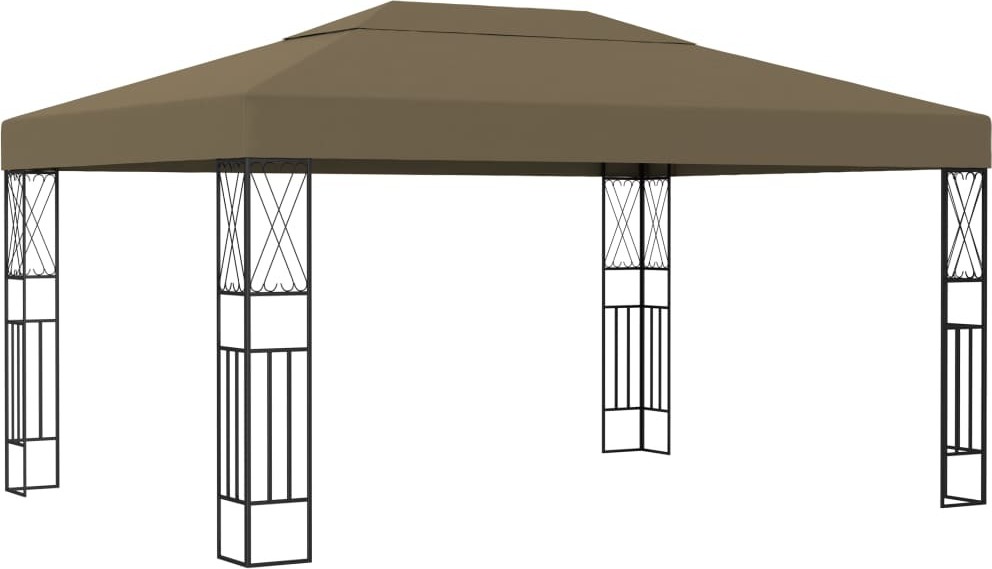 The Living Store Pavillon 3x4 m Taupe Stoff