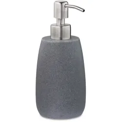 Relaxdays 2x Seifenspender mit Edelstahlpumpe grau Grau,Silber