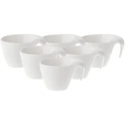 KAFFEETASSEN Flow weiß 200 ml 6er Set