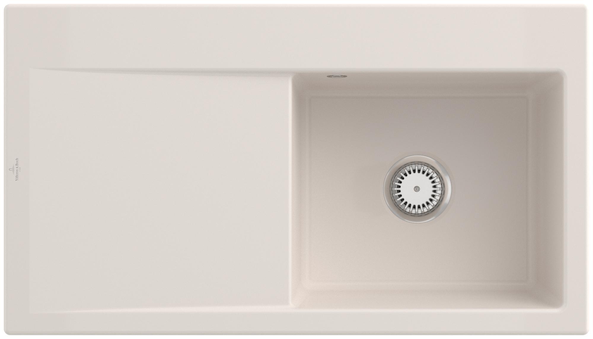 V&B Spüle Subway Style 50 re, m Abl.garn, Hand., crema CeramicPlus