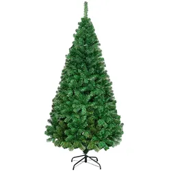 COSTWAY 210 cm künstlicher Weihnachtsbaum mit Metallständer, Weihnachtsbaum-PVC-Nadeln