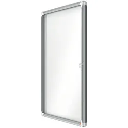 Nobo Schaukasten Premium Plus, Außenbereich, 12xA4, Magnetisch, Klapptür, Glas, weiß