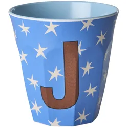 RICE Melamin Buchstabenbecher Stars, J