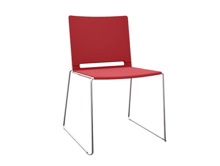 Kufenstühle IBEBI Multi Rot ohne Armlehnen, Neu - Komfortables Sitzen