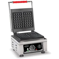 CombiSteel Waffeleisen für belgische Waffeln, 2.200 Watt, Brüssel, Profi Line, Waffelautomat, Waffelbäcker, Edelstahl, 2 Stück Waffeln