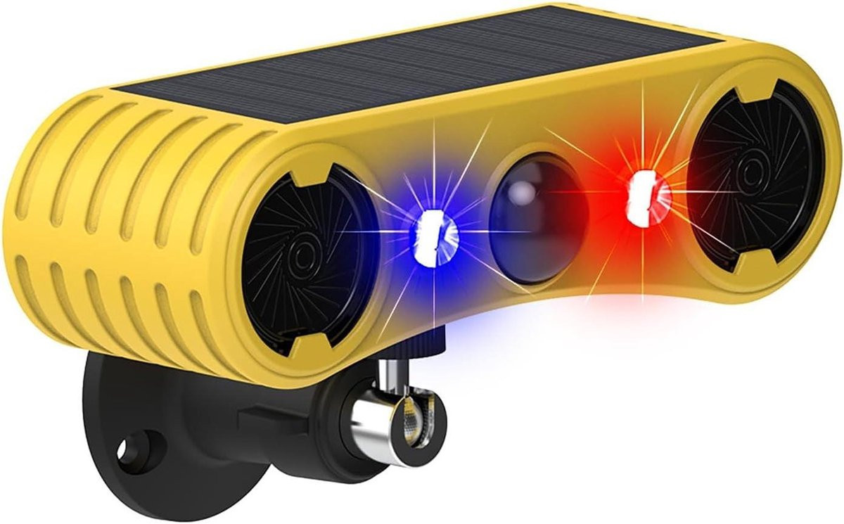 LTPRTZ Solar Alarm Sirene met Bewegingsmelder en 129 dB Geluid - Geel