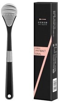 Uplift Treasures Reusable Tongue Cleaner Brush For Fresh Breath Care black