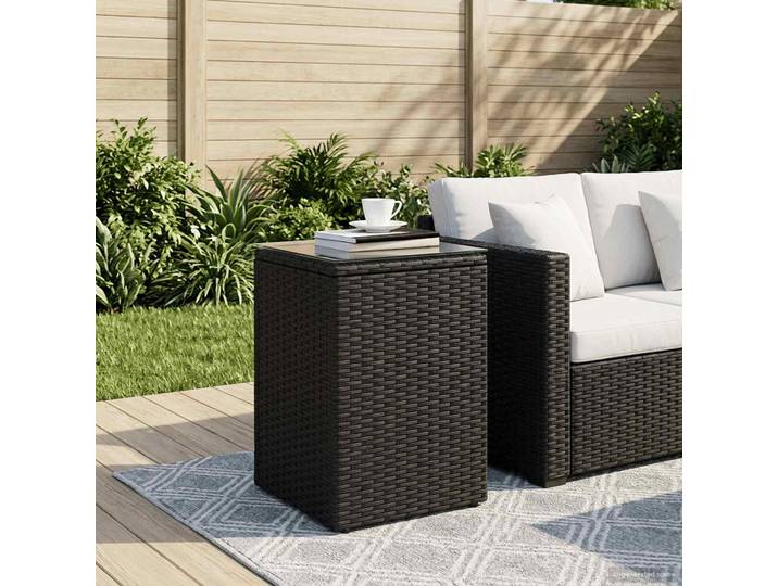vidaXL Beistelltisch Schwarz 35 x 35 x 50 cm Poly-Rattan