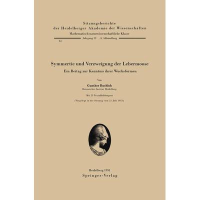 Symmetrie und Verzweigung der Lebermoose, Taschenbuch von G. Buchloh, Springer Berlin, 978-3-540-01584-0