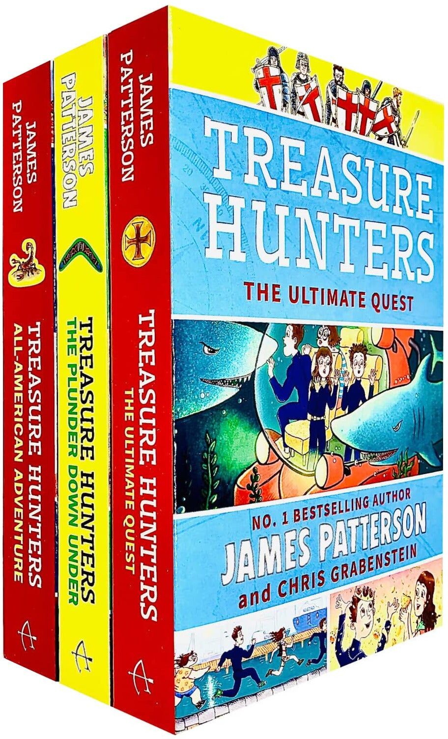 Arrow Treasure Hunters Series 6-8 Books Collection Set By James Patterson (All-American Adventure, The Plunder Down Under & Ultimate Quest)