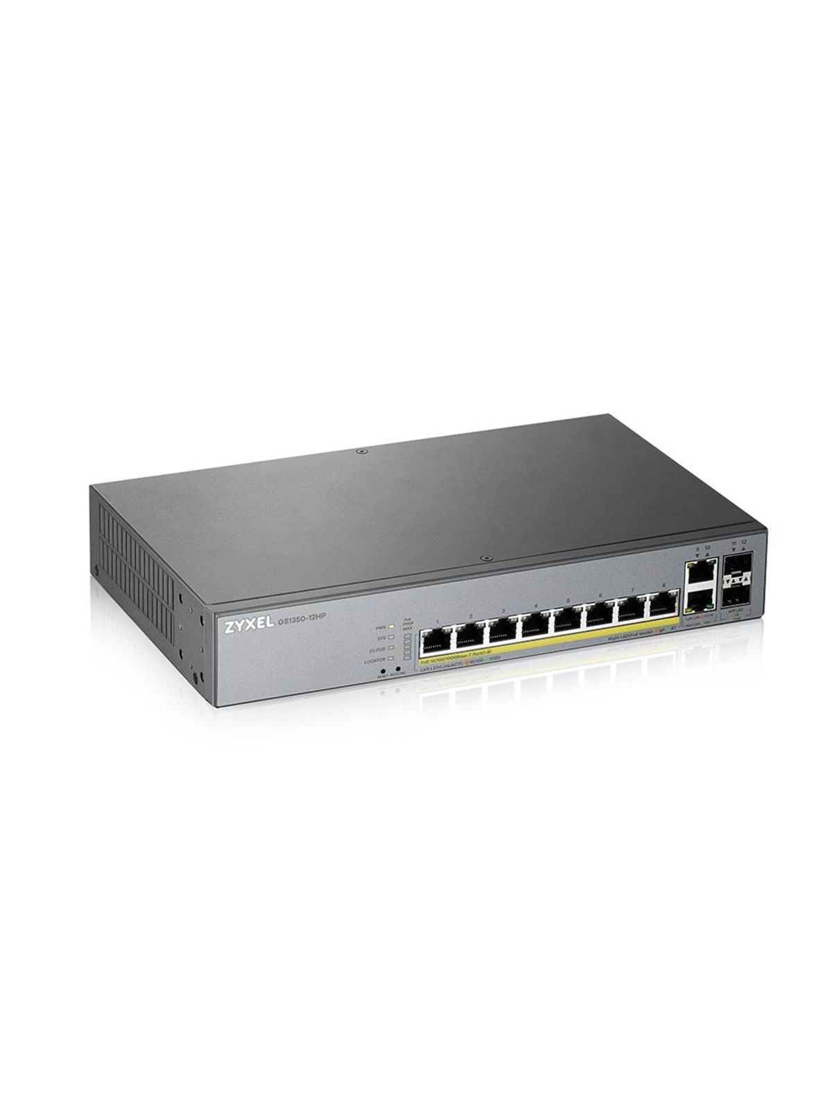 ZyXEL GS1350-12HP 8-port GbE Smart Managed PoE Switch with GbE Uplink (130W)