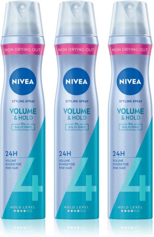 NIVEA Volume Care laque cheveux pour donner du volume 3 x 250 ml