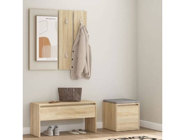 NEW 2026  Ensemble de meubles d'entrée Banc de salon Chêne sonoma Bois d'ingénierie 80x30.5x40 cm L6812