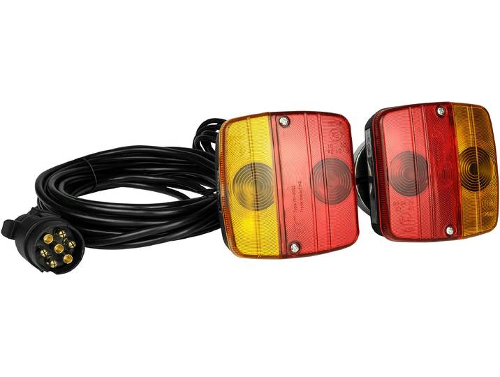 Anhänger-Rückleuchte LAS Beleuchtungssatz mit Magneten , schwarz (schwarz, rot, orange), B:25cm H:38,5cm L:9cm, Leuchten, Anhänger-Rückleuchte