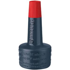 Pelikan Stempelfarbe 351221, wasserbasiert, rot, für Schaumstoff- und Filzkissen, 28 ml