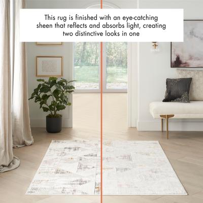 Nourison Glam Indoor Grey Geometric Area Rug