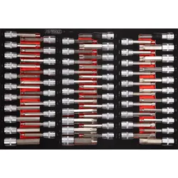 KS Tools 1-2'' Bit-Stecknuss-Satz in Schaumstoffeinlage, 64-tlg - 811.1064