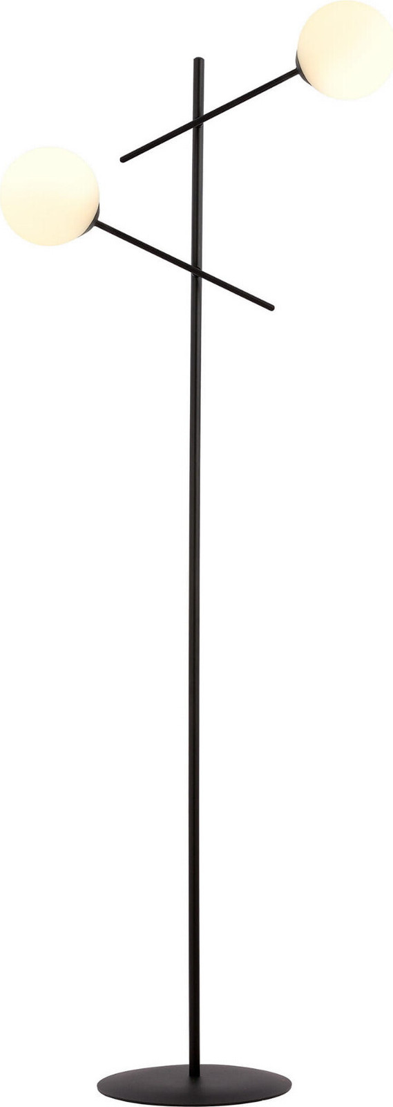 Emibig Vloerlamp LINEAR LP2, 2x E14, 40W, zwart/opal, model 1169/LP2