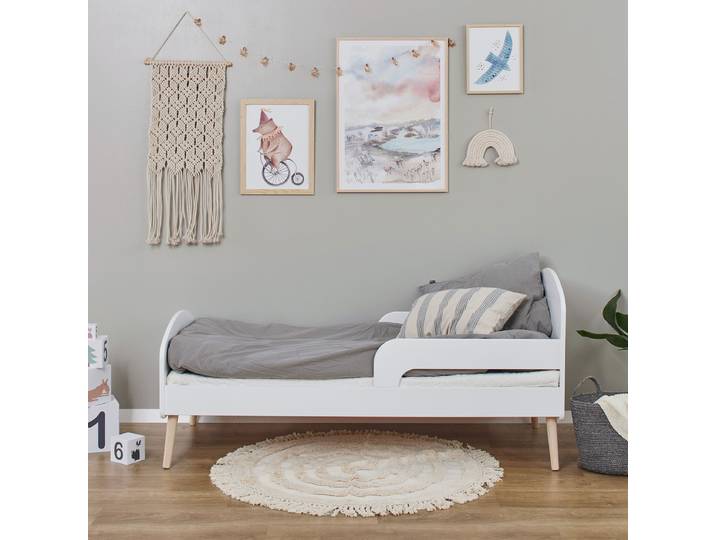 Einzelbett Blend 70 x 160cm Holz/Weiß/Weiß