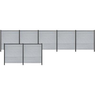 Sichtschutzelement TETZNER & JENTZSCH "WARREN 5", grau (weißgrau), H:180cm, Aluminium, WPC (Holz-Kunststoff-Komposit), Zaunelemente, pflegeleicht, coextrudierte Oberfläche, Design-Oberfläche