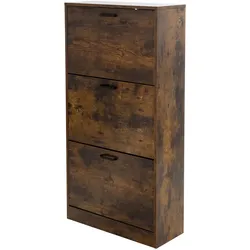 SCHUHSCHRANK für 18 Paar Schuhe Dunkelbraun 60x24x120,5 cm