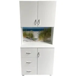 HTI-Living, Kommode + Sideboard, Schrank mit bedruckter Rückwand Düne (80 x 40 x 180 cm)