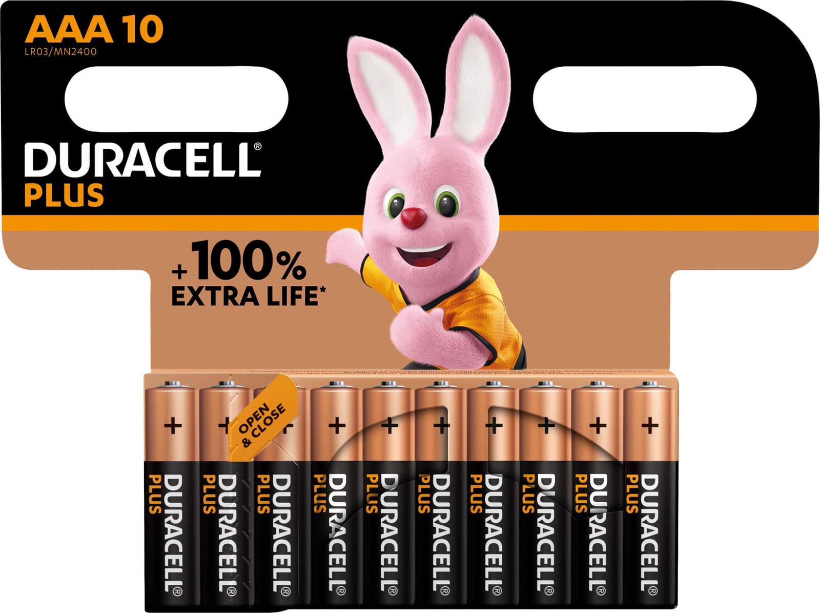 Duracell Plus AAA batterijen MN2400/LR03 micro-batterijen 10 stuks