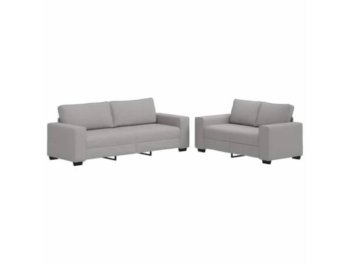 VIHHQGC 2-teiliges Sofa-Set mit Kissen, Wolkengrauer Stoff Polyesterbezug, Holz- und Metallrahmen, breite Armlehnen, für Wohnzimmer, Büro und Gästezimmer