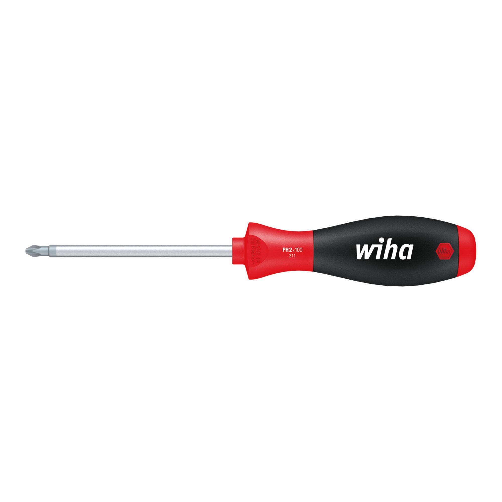 Wiha Schraubendreher SoftFinish® Phillips mit Rundklinge PH1 x 100 mm (27757)