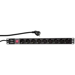 LogiLink PDU9C02 Stromverteilereinheit (PDU) 9 AC-Ausgänge Schwarz