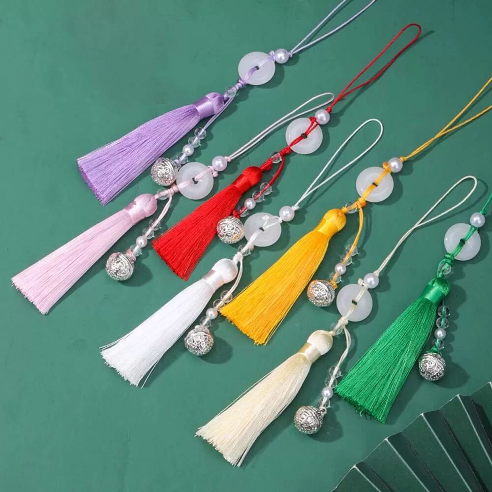 INF Pendentif Gland Clochette de Paix - Décoration Artisanale DIY Style Chinois Rouge