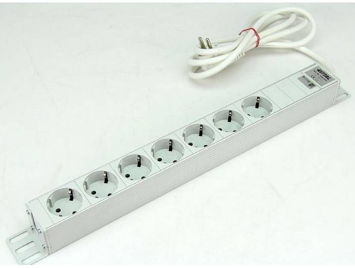 Rittal - Steckdosenleiste (Rack - einbaufähig) - 7 Ausgangsstecker - 1U (7240.210)
