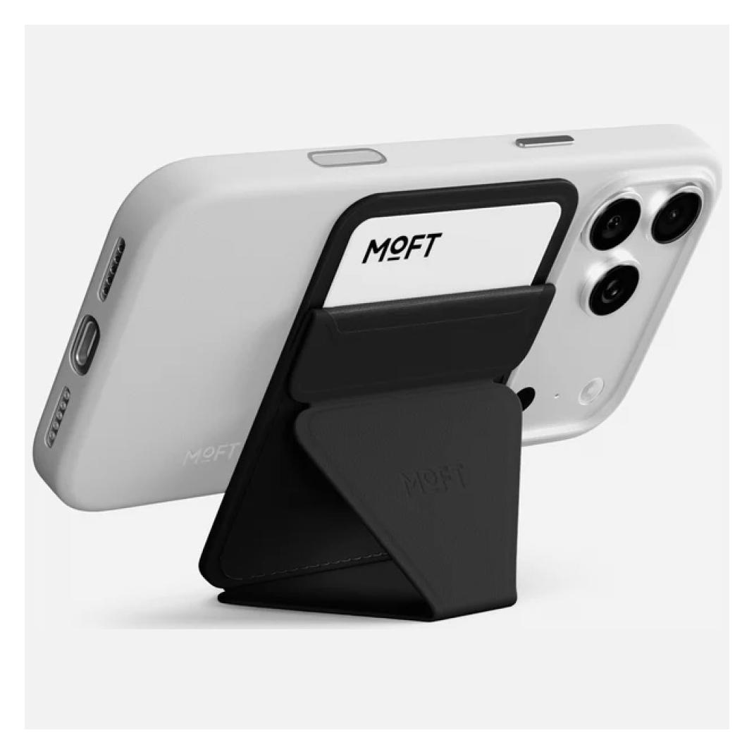 MOFT Magnetic Stand with Wallet for Smartphone Trackable Movas Snap-On MagSafe black (Mof000116)