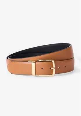 Women's Reversible Pant Belt by Accessories For All in Cognac Black (Size 26/28)