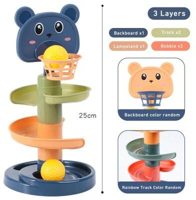 Uplift Picks Montessori Rolling Ball Track Sensory Toy For Babies And Toddlers 3 Layers