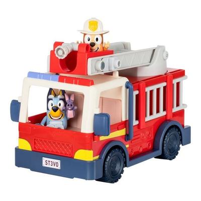 Moose Toys 300292 - BLUEY Feuerwehr mit Bingo & Bluey Figuren, ausrollbarer Schlauch & abnehmbare Leiter