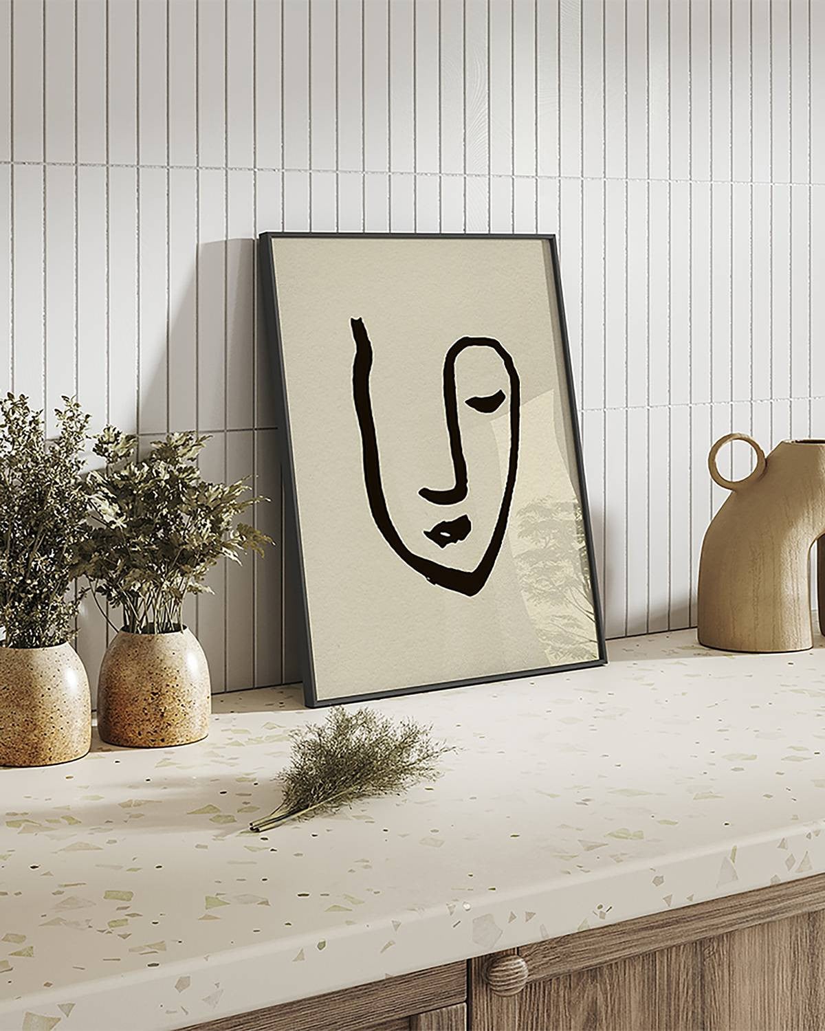 home24 Close Your Eyes wanddecoratie met acrylglas en gelakt massief hout, multicolor, 42 x 52 cm