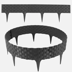 Rasenkante Rattanoptik I Anthrazit I 24x80 cm Module I Kunststoff Beeteinfassung...
