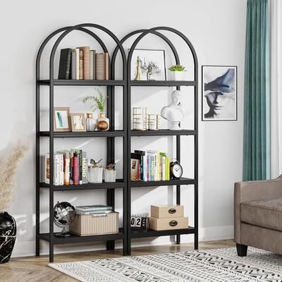 YUZHOU 71-Inch Bookcase, 4-Tier Industrial Freestanding Display Shelf
