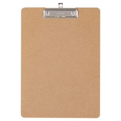 Falken Klemmbrett Pure Nature, A4, für 50 Blatt, mit Aufhängeöse, FSC®-Buchbinderpappe und Metall, naturbraun, 1 Stück