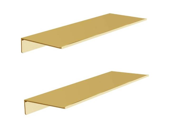 Étagère murale flottante lot de 2 - doré brossé aluminium 40 x 12 5 x 3 cm - étagère salle de bain et décoration murale