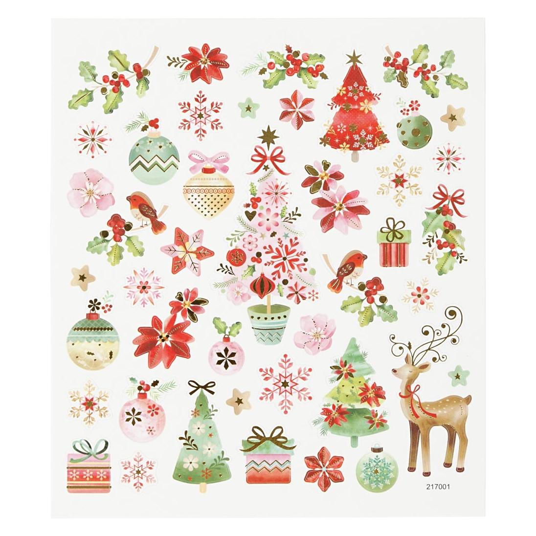 Creativ Company Stickers, Romantic Christmas, sheet 15x16,5 cm, 1 sheet (1 Sticker) (288610)