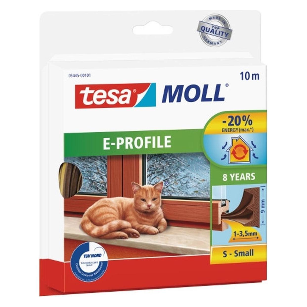 tesa tesamoll CLASSIC E-Profil Fensterdichtung, Gummidichtung zum Isolieren (05445-00101-00)