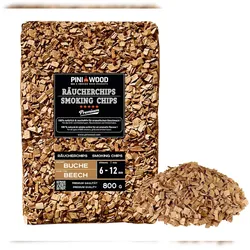 PINI 800 g Räucherchips Buche 6-12 mm Smoking Chips Räucherspäne