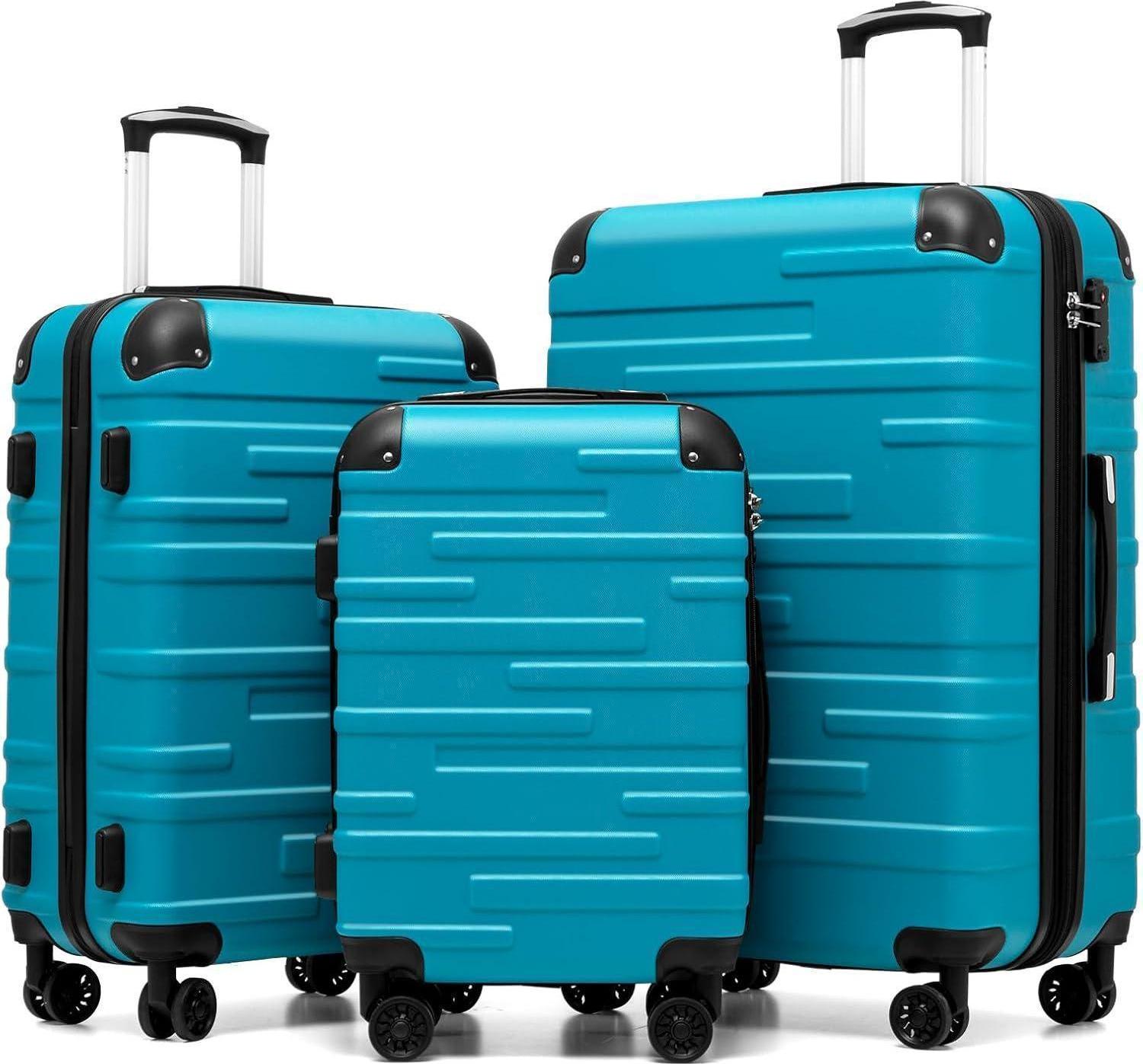 COOLIFE Hartschalen-Koffer Set | TSA-Schloss | Ausziehbarer Griff | 4 Rollen