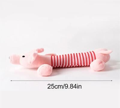 Uplifted Finds Simulated Animal No Stuffing Dog Toy Durable Plush Squeaky Pet Chew pink