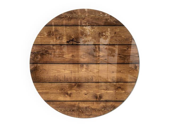 KAMINBODENPLATTE Ø 50 cm - Holzbrett mit Maserung